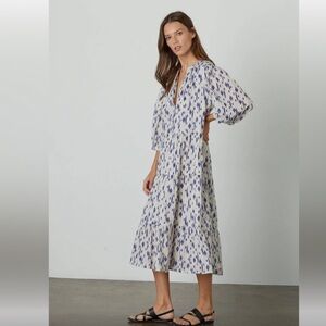 Velvet by Graham & Spencer Wendy Tiered Dress M Midi Maxi Boho 3/4 Sleeve NWT